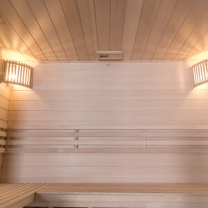 intérieur sauna cabine infrarouge scandinave hamman sona