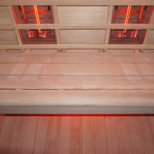 intérieur sauna cabine infrarouge scandinave hamman sona1 banc 2 personnes
